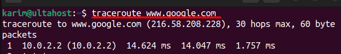 traceroute