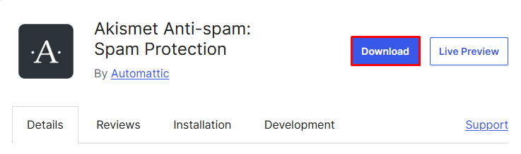 akismet anti-spam plugin