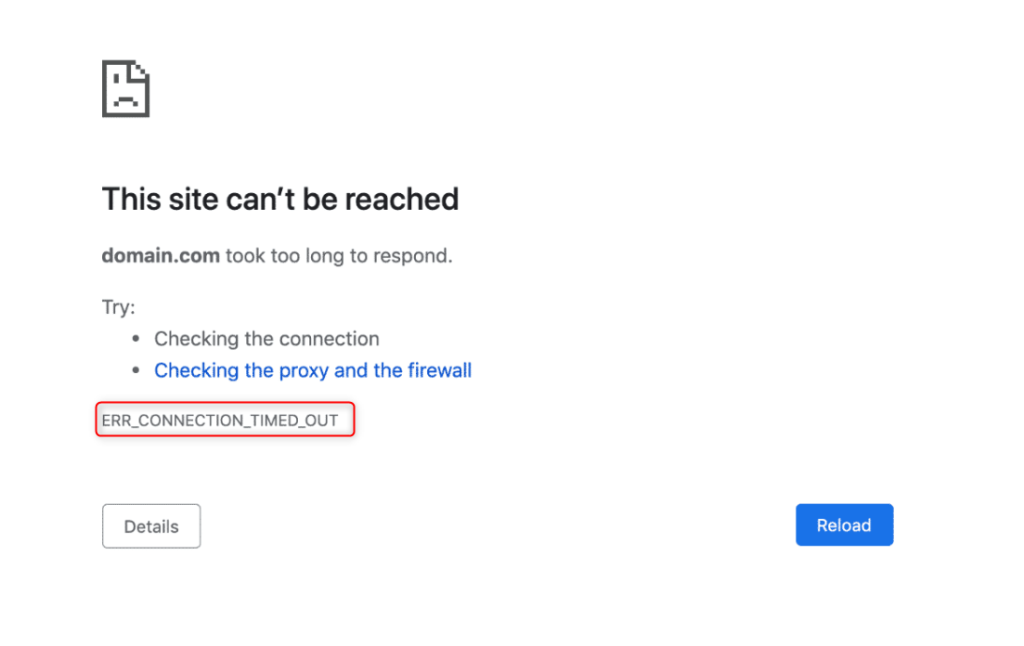 ERR_CONNECTION_TIMED_OUT