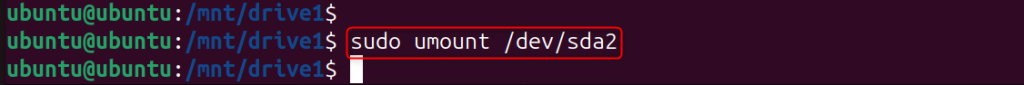 unmount the drive