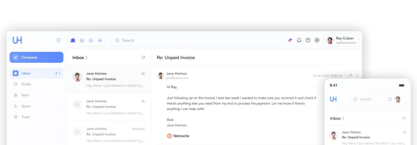 Access email anytime anywhere on any device