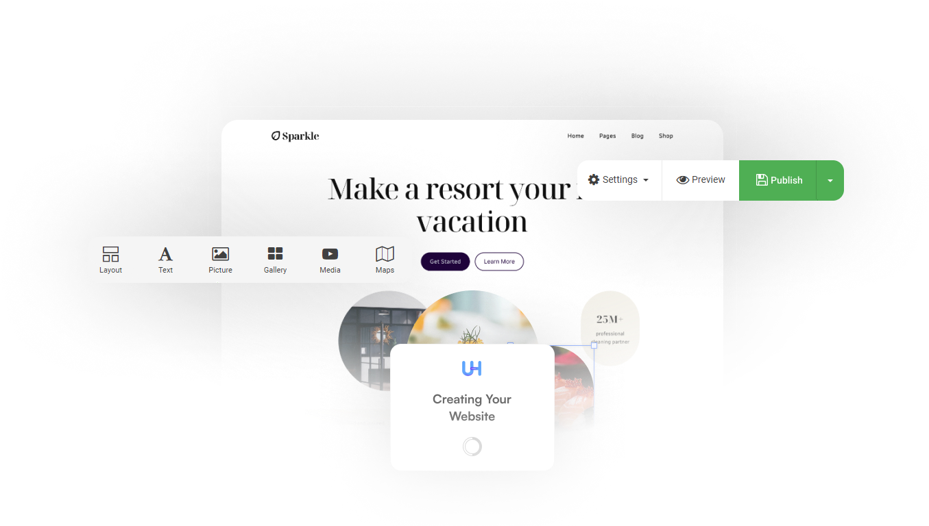 Build and launch your site with UltaHost Website Builder