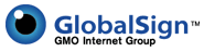 GlobalSign logo blue and white text