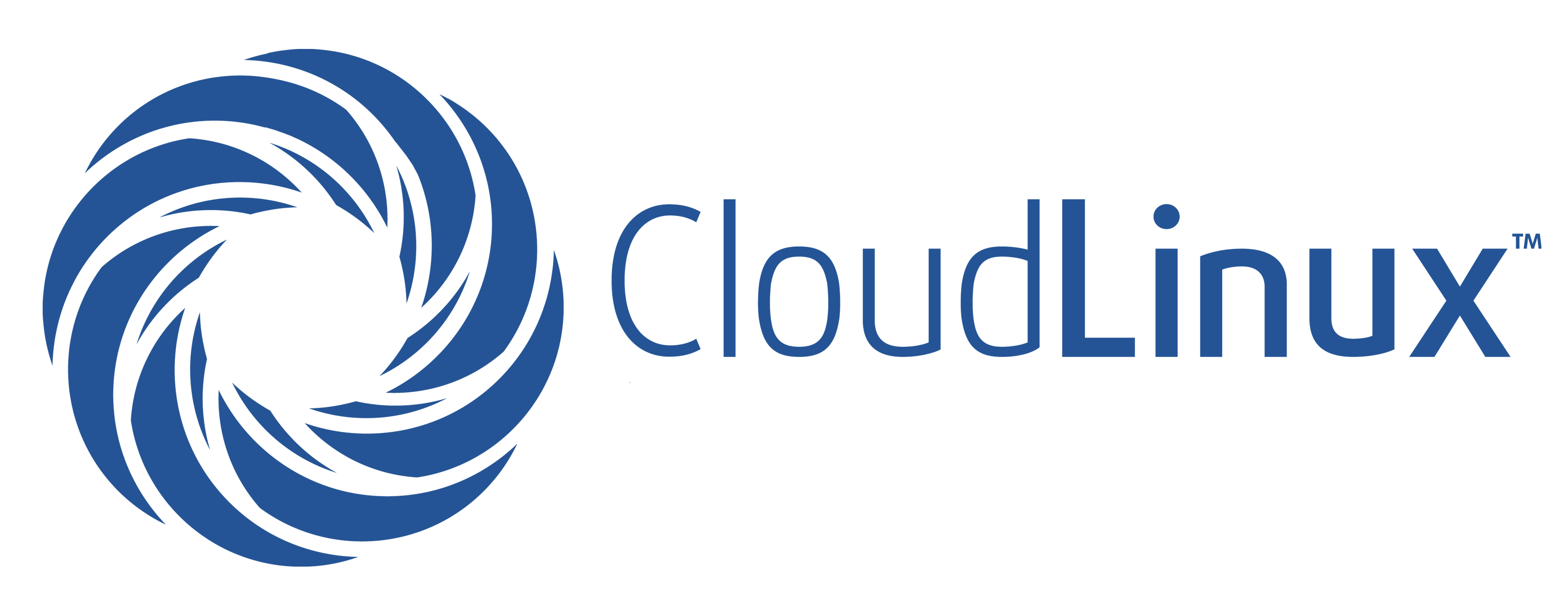 Cloud Linux logo on blue digital background